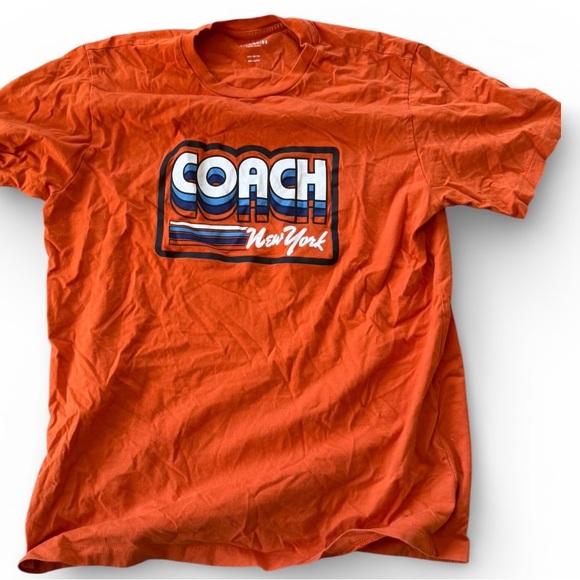 Coach Other - Coach Men's Bold Orange Tee with Graphic Logo L